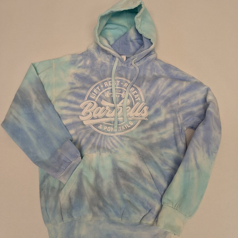 Barbells and Ponytails Tye Dye Hoodie Sweatshirt New
